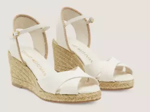 Sandali Stuart Weitzman Mirela II Poplin tela espadrilla zeppa nuovissimi taglia 10 - Foto 1 di 15