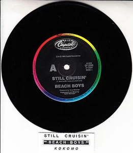 THE BEACH BOYS  Still Cruisin' & Kokomo 7" 45 rpm record + juke box title strip - Imagen 1 de 2