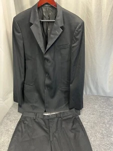 NIce Giorgio Armani schwarzer Herrenanzug 2-teilig dezente Nadelstreifen 3Btn Italien 46 gebraucht, in einwandfreiem Zustand - Bild 1 von 17