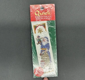 Leisure Arts Blue Father Christmas Bookmark Counted Cross Stitch Kit NEW - Picture 1 of 3