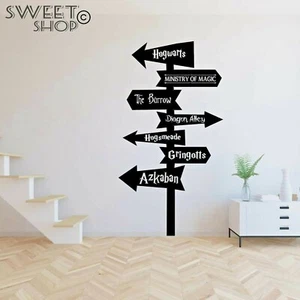 Adesivo Wall Sticker HARRY POTTER HOGWARTS BABBANI MURO DECORO IDEA REGALO - Picture 1 of 2