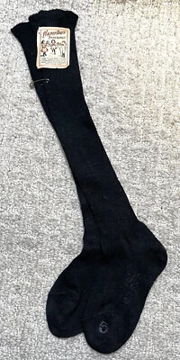 Medias antiguas victorianas primitivas nuevas negras Happy Days calcetines 6 eduardianas Foto 1 de 4