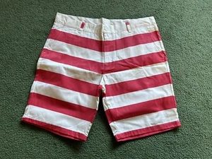 Pantalones Cortos Hombre 4 Hunnid 400 YG Streetwear Rojo y Blanco Rayas Talla 36 - Imagen 1 de 14