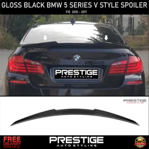 FOR BMW 5 SERIES F10 SALOON 10-17 M4 Style V Look Rear Trunk Spoiler Gloss Black - Picture 1 of 4