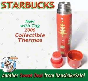 Starbucks Coffee 2006 Sammlerstück Weihnachten Thermoskanne - neu mit Etikett - 17 fl oz - Bild 1 von 8
