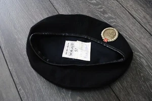 SWITZERLAND SWISS BERET HAT BADGE ARMY MILITARY VINTAGE 90S WOOL BLACK DIV CAMP2 - Picture 1 of 7
