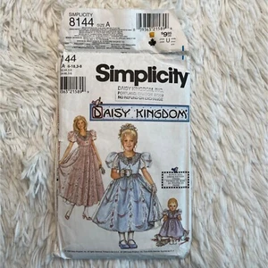 Daisy Kingdom Simplicity Schnittmuster Kleid + 18 Zoll Puppenmuster 8144 1988 - Bild 1 von 7