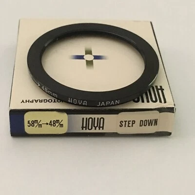 VINTAGE HOYA 58- 48MM STEP DOWN FILTER RING WITH BOX MADE IN JAPAN FREE SHIP - Image 1 of 4