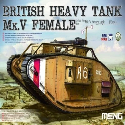 Meng Model TS-029 1/35 British Heavy Tank Mk.V Female Model Kit - Image 1 of 4