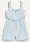 Old Navy Kid Girls Sleeveless Tie-Front Chambray Stars Romper Size Large