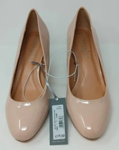 Principles UK Größe 6 "Rowe" Lack Nude Stiletto Pumps Abschlussball Hochzeit Absätze Schuhe - Bild 1 von 12