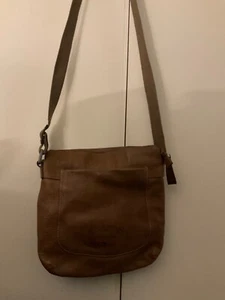 MABEL & LOU Leather Crossbody Bag Tan GUC - Picture 1 of 4