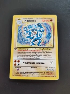 Carta POKEMON - MACHAMP - Set Base Prima Edizione Holo - Immagine 1 di 2