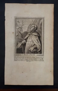 incis. Martiri e Santi 1725: S. Felix de Valois - Templare Francia - Imagen 1 de 5