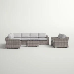 8-Person Outdoor Seating Group with Cushions Pre-Assembled Sofa - Picture 1 of 12