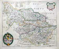 YORKSHIRE WEST RIDING BY RICHARD BLOME c1673 GENUINE ANTIQUE COPPER ENGRAVED MAP