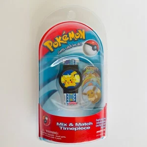Pokemon Pikachu Eevee Mix & Match Flip Lid Digital Watch Anime 2000 Nintendo - Picture 1 of 2
