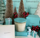 Tiffany&Co. Couvercle métallique bleu pivoine bougie parfumée jasmin rose 9,52 onces neuf ret.