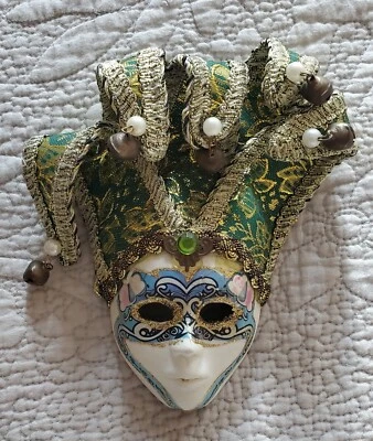 YU FENG Jester Bells Wall Venetian Mask  Jocker One Size Novelty Item - Image 1 of 4
