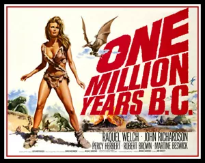 Póster de película One Million Years BC impresión de lona imán nevera 6x8 grande - Imagen 1 de 2