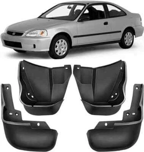 Genuine Full Set Splash Guards Mud Flaps Fender For 1996-2000 Honda Civic Coupe - Picture 1 of 8