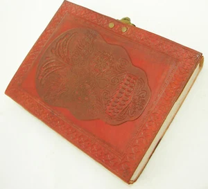 LARGE Leather Journal with Lock Diary Sketchbook Grimoire Blank Books of Shadows - Picture 1 of 6