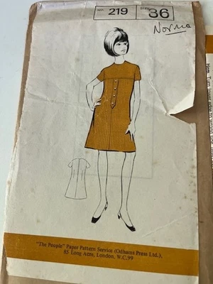 The People Vintage Sewing Pattern Dress 1960's UK Uncut Size 36" - Image 1 of 2