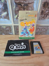 Q*bert ~ Coleco Vision game Parker Bros. Complete in box w Manual - Tested 