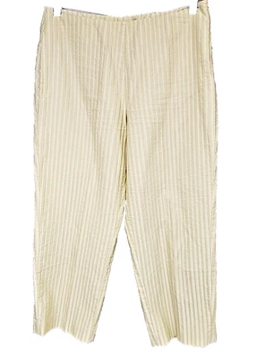 Calça feminina Tommy Bahama tamanho 6 amarela capri mistura de algodão linho - Imagem 1 de 4