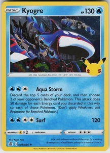 Kyogre 003/025 Holo Near Mint Celebrations Pokemon card - Picture 1 of 2