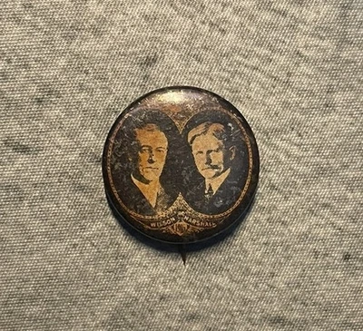 Woodrow Wilson Thomas Marshall President Jugate 1916 7/8” botón Pinback Foto 1 de 3