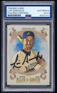 Luis Gonzalez Signed 2021 Topps Allen & Ginter Silver Portrait Card #21 (PSA) - Bild 1 von 2