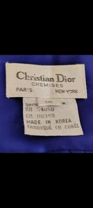 Christian Dior Blouse Vintage Women’s 16 Chemises Purple Indigo Button Down * - Picture 1 of 14