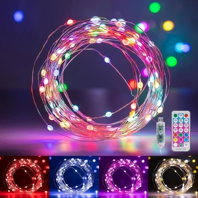 Minetom Fairy Lights Color Changing - 33FT 33 FT, 7 Colors With Multicolor  - Image 1 of 4