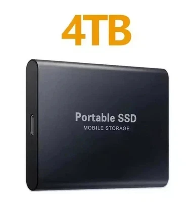 4TB External Hard Drive Disk Memory Storage USB 3.0 SSD for PC Laptop Phones - Image 1 of 4