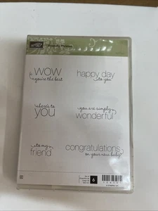 STAMPIN UP frases amigables conjunto de sellos feliz día amigo felicitaciones nuevo bebé - Imagen 1 de 2