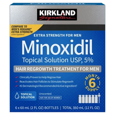 KIRKLAND Minoxidil 5% Extra Strength Men Hair Regrowth Solution 6 Months Supply - Image 1 of 3
