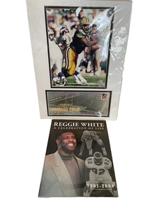 Reggie White A Celebration of Life 1961-2004 & Matte Photo Frame Cover Packers - Picture 1 of 19