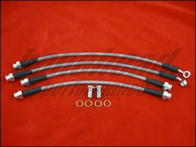 Linhas de freio trançadas de aço inoxidável Techna-Fit 1986-1991 Mazda RX-7 (disco de 5 lugares) - Imagem 1 de 4