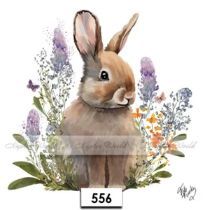 (556) ZWEI Papier LUNCHEON Decoupage Kunst Handwerk Servietten - NIEDLICHER OSTERHASE HASE - Bild 1 von 3