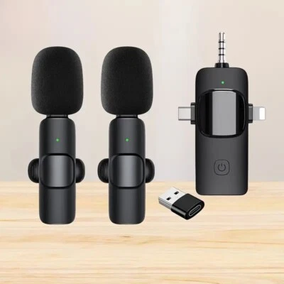 Multifunctional Wireless Lavalier Microphone For IPhone/iPad/Android Laptop PC  - Image 1 of 4