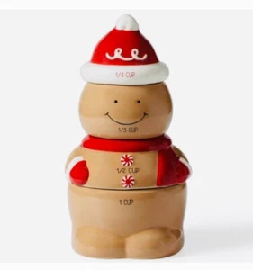 Neu Target Bullseye’s Weihnachten Lebkuchenmann Keramik Stapel Messbecher S - Bild 1 von 6
