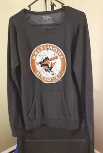 Baltimore Orioles MLB Majestic Threads Black Team Logo Medium Long Sleeve Shirt - Picture 1 of 3