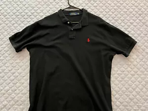 Polo Ralph Lauren Performance black Blue Polo Shirt Men's Size L - Picture 1 of 3