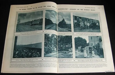 RUSSIAN DESERTERS 1917 WORLD WAR I PICTORIAL + CAPRONI AERIAL BOMBING ARTWORK - Image 1 of 4