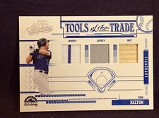 2005 Playoff Absolute Todd Helton #'d 13/15 Tools of the Trade Jersey 2 And Bat