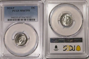 2024 P Roosevelt Dime 10c PCGS MS67FB Full Bands - Picture 1 of 2