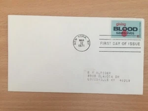 USA Erstausgabetag 12. März 1971 Giving Blood 6c Briefmarke - Bild 1 von 2