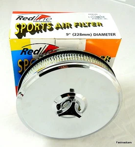 AIR FILTER WEBER 32/36 DFV.DFAV 32.DFM.& SOLEX 35/38 EEIT RETRO CHROME ROUND 9" - Picture 1 of 1