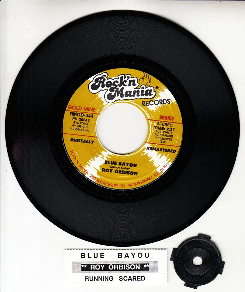 ROY ORBISON  Blue Bayou & Running Scared 7" 45 record NEW + juke box title strip - Image 1 of 1
